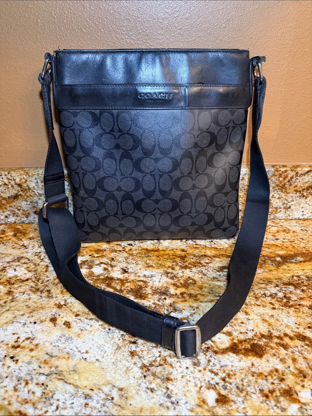 Coach Black Signature Messenger Crossbody